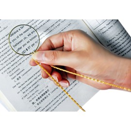 Pendant, Necklace, Magnification, 5x Magnification, Magnifying Glass, Stylish, Reading Magnifier, Easy to Use, Portable, Lightweight, Magnifying Magnifying Magnifier, Men's, Women's, Gift, Golden