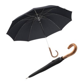 Knirps S.770 36" Long Automatic Stick Umbrella in Pattern – Premium Rain Protection with a 44.5" Canopy, 10 Reinforced Ribs, Italian Maple Wood Hook Handle, Windproof up to 62 mph, Gift Box Included