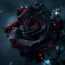 5D Diamond Art Painting Kits Black Rose Full Drill Round Diamond Art Paint by Number Kits for Beginner Crystal Cross Stitch for Wall Decoration(40x40cm)