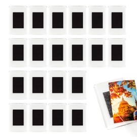 MATANA Fridge Magnets 7 x 5 cm Transparent Blank Magnetic Photo Frame for Picture Inserts Pack of 20