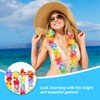 8 Pcs Hawaiian Garland,Hawaiian Flower Necklace,Hawaiian Fancy Dress,Hawaiian Necklace Flower,Tropical