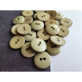 Unbranded 12 Sage Green slightly domed 2-hole sew-through plastic buttons 3/4" 19mm