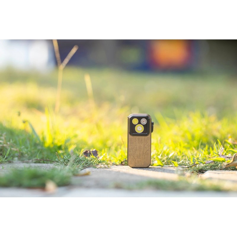 Olight Oclip Pro Ancient Script Flashlight, Flood/Spot/Red Light, 500 Lumens