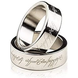 MOMOMAGE Silver Magnetic Engraved PK Ring Magic Tricks for Magician Lettering Magnetic PK Ring Stage Magic Accessories Gimmick Props (21 mm)