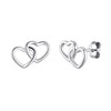 Philip Jones Sterling Silver Niece Quote Heart Link Earrings