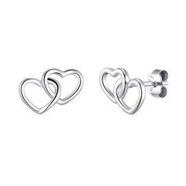 Philip Jones Sterling Silver Niece Quote Heart Link Earrings