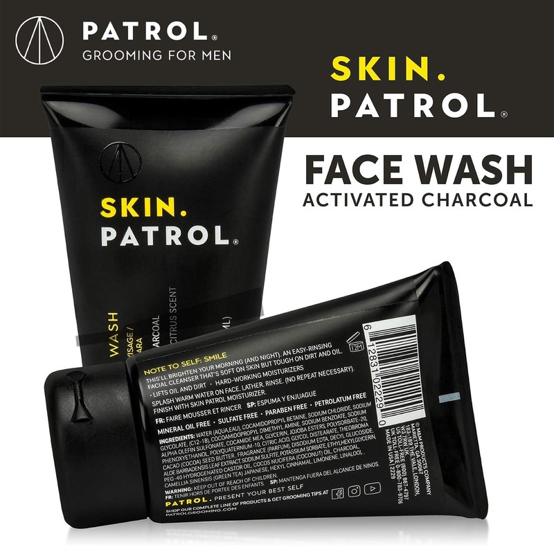 Bump Patrol Skin Patrol Activated Charcoal Face Wash - Sulfate-Free,