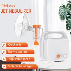 Portable Nebulizer Machine for Adults and Kids, 09 Jet Nebulizer Steam Inhaler with Tubing Mask Kits for Home Use