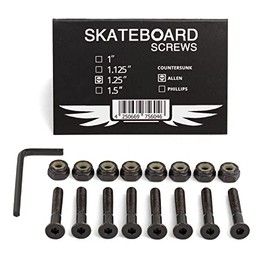 Skateboard Hardware Screws Mounting Set 1.25 Inch Longboard Hardware Set 1.25 Inch