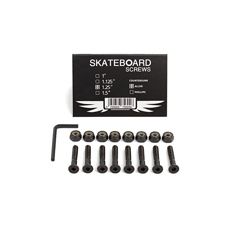Skateboard Hardware Screws Mounting Set 1.25 Inch Longboard Hardware Set