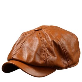 [LTG] 7987327 Genuine Leather Newsboy Hunting Hat, Men's Cap, Ashitano Joe, Stylish, Leather, Black, Dark Brown, Camel, Black, Brown, Camel, 60 to 61 cm