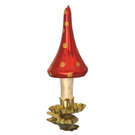Jingle Bells Lauscha Christmas Tree Decorations Mushroom Gnome Champagne / Red Pack of 3