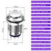 Gebildet 3 pieces 12 mm waterproof metal momentary push button,