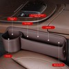 CONEATI 2-Pack Car Leather Cup Holder Gap Bag, Adjustable Car