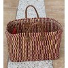 LaFiore24 Women's Shopping Basket, Natural Handbag, Handbag, Small - Red