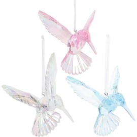 DECHOUS Pack of 3 Crystal Bird Pendants Colour Bird Sun Catcher Hummingbird Wind Chimes Ornaments for Hanging on the Ceiling Tree Decoration for Garden Home Decor Acrylic Craft Bird Window