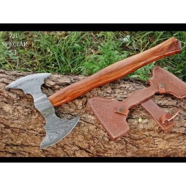 Helko Werk Damascus Steel Handmade Hand Forged Axe ZH53 /helko Werk German Axe/double Bit