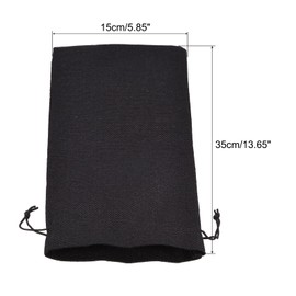 MECCANIXITY 5.8 x 13.6inch Linen Burlap Bags with Drawstring for Lining Wine Bottle Burlap Bags, Gift Bags, Wine Totes Bottle Wrap Pouches Black 15x35cm Pack of 10