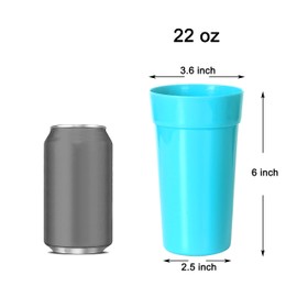 Youngever Paquete de 9 vasos de plástico, vasos irrompibles, vasos de plástico en 9 colores surtidos (22 onzas)