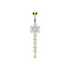 PIERCINGLINE Titanium Belly Button Piercing | Flower 925 Silver |
