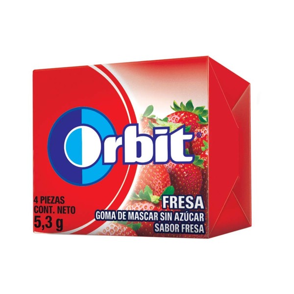 Wrigley's Wrigley´s Orbit Fresa 4's C/40 5.6gr, color , 224 gram, pack of/paquete de 1