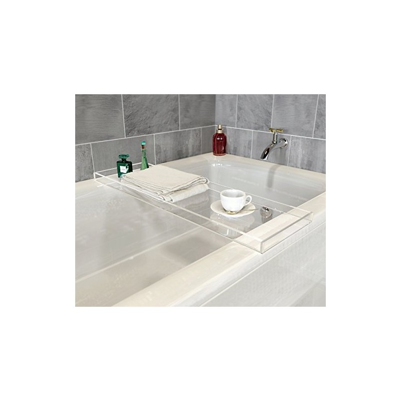 ONELUX Durable Clear Acrylic Towel Tray,Lucite Bathtub Caddy