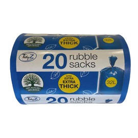 Tidyz Tidyz 20 HEAVY DUTY EXTRA STRONG RUBBLE SACKS - Made from 100% RECYCLED plastic & 100% RECYCLABLE