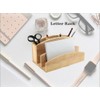 TOP SAVER Wooden Letter Rack and Stationary Holder Home and