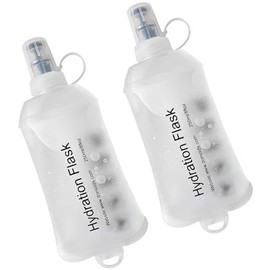 WILDREEDS - Botella de agua suave plegable de 250 ml, 2 unidades, TPU, para deportes y actividades al aire libre, 2 pc, 250 ml, White