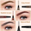 PIWOSGOL Waterproof Eyebrow Pencil with 4 Fork Tips, Microblading Sweat-Resistant