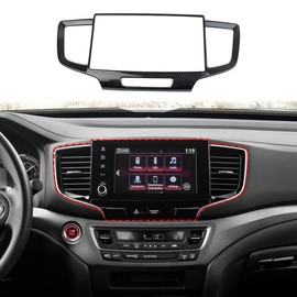crosselec Carbon Fiber Navigation Panel Frame Air Outlet AC Vent Cover Trim for 2019-2022 Honda Pilot for 2021-2024 Ridgeline for 2019-2024 Passport