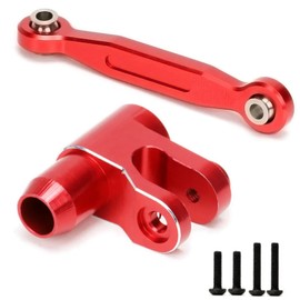 Alloy Steering Servo Horn Steering Linkage Tie Rod 46mm #7747 for Rc Car 1/5 XMAXX 1/5 X-MAXX 8S 6S Upgrade Part(Red)