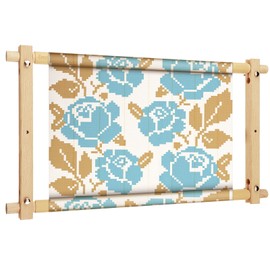 Needlepoint Embroidery Tapestry Scroll Frame Cross Stitch Frame Wooden Needlepoint Stretcher Wood Needlework Quilting Hoop Stand Stitching Holder Tool for Sewing, 12 x 21 Inch