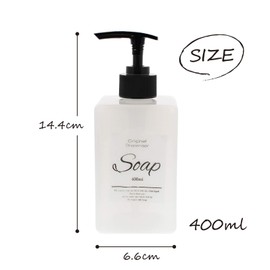 Living Stylish Square Translucent Refill Soap Dispenser Bottle, 13.5 fl oz (400 ml), Regular