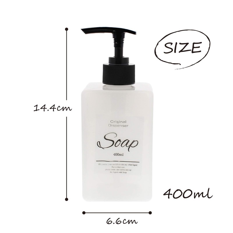 Living Stylish Square Translucent Refill Soap Dispenser Bottle, 13.5 fl