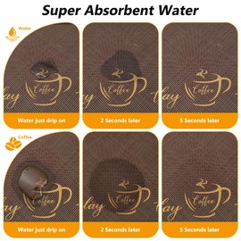 Coffee Mat Dish Drying Mat Hide Stain High Absorbent Bar Mat for Countertops Easy Clean,Fit Under Coffee Maker Machine And Accessories-16"x24",Dark Brown