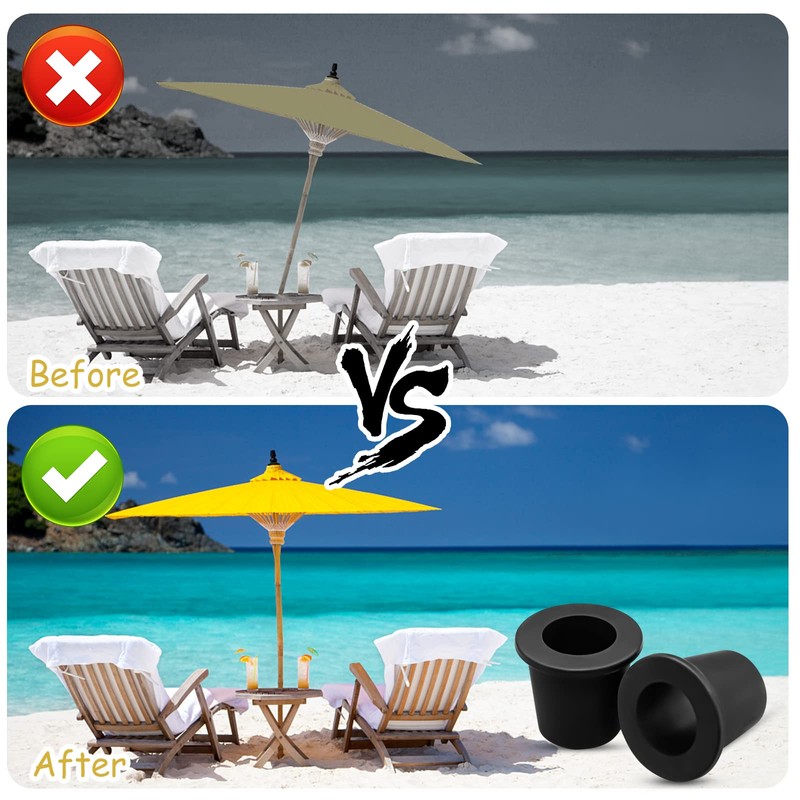 2Pcs Patio Table Umbrella Hole Ring Plug, Silicone Pool Sleeve