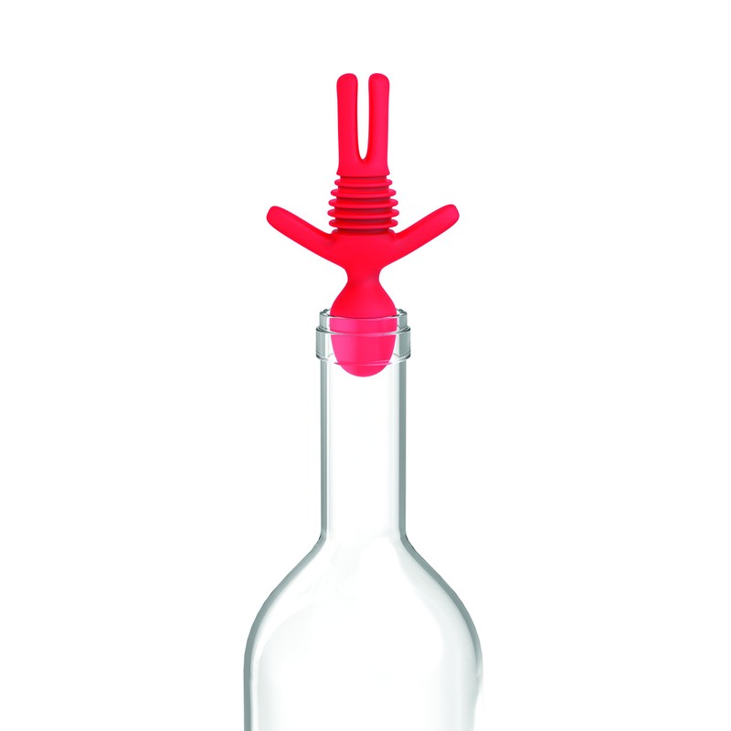 True Zoo Bruce Wine Stopper, 5", Red