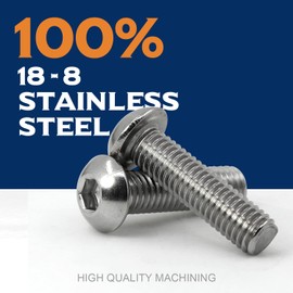 (Pack of 40) M4 x 45 mm Rounded Head Screws with Hexagon Socket 304 Stainless Steel Allen Screw Full Thread