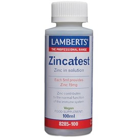 Lamberts Zincatest Liquid – Zinc Sulphate Solution – Suitable for Vegans - 100ml