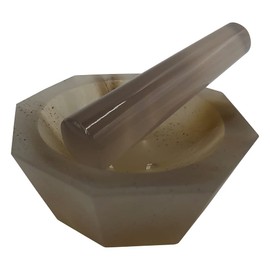 Kido Agate Mortar Manufacturing Menno Mortar Shallow Mold 1.6 x 2.0 x 4.7 inches (40 x 50 x 12 cm), Includes Pestle /6-546-02