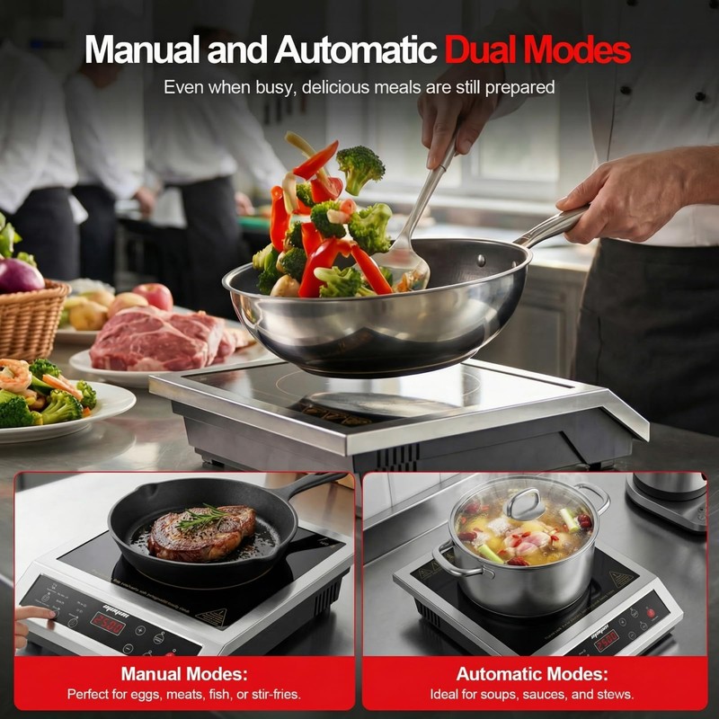 Portable Induction Cooktop, 2500W Commercial Countertop Single Burner