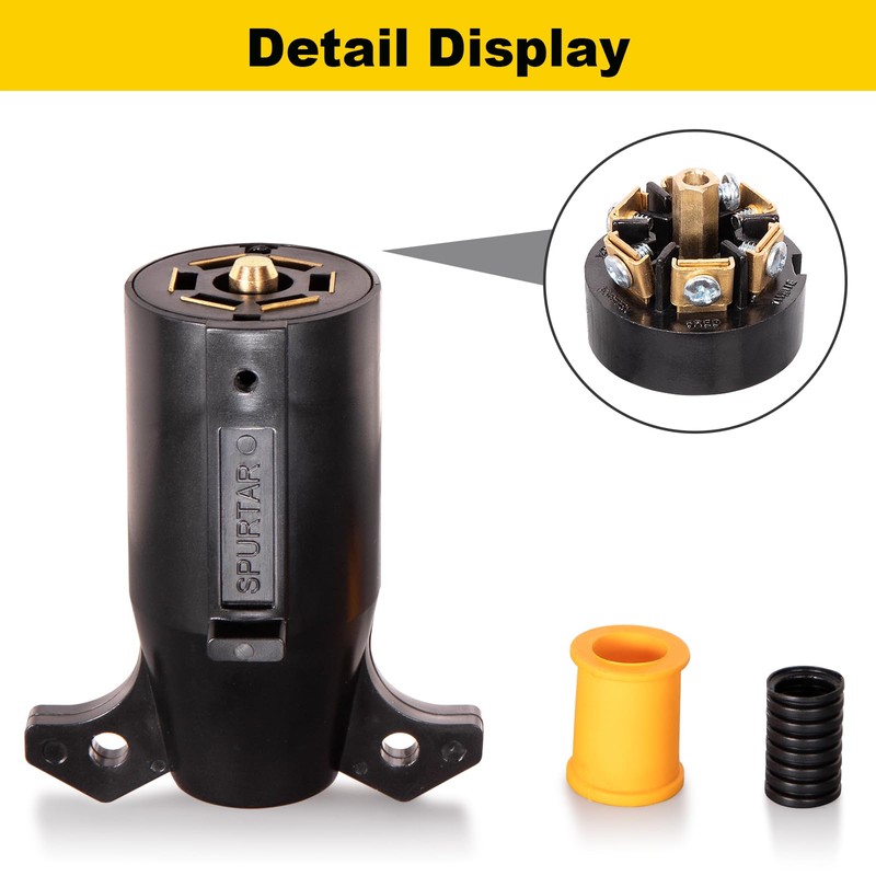 Spurtar 7 Pin Trailer Plug 7 Way Round RV Style