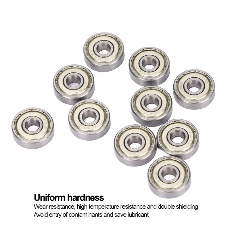 10Pcs 626Z Ball Bearing, 6x19x6mm Stainless Steel Double Shielded Deep