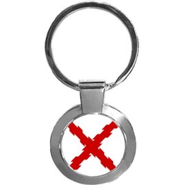 Burgundy Cross France Luxury Round Shaped Metal Keyring And Gift Box