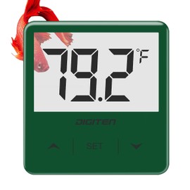 DIGITEN Aquarium Thermometer Digital Fish Tank Thermometer with Large LCD Display Stick On Water Terrarium Temperature Sensor Gauge for Reptiles Turtle Amphibians