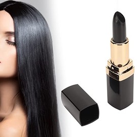 Pluma de Tinte para el Cabello, Forma de Lápiz Labial Negro Lápiz de Color de Cabello Gris Crema para Teñir el Cabello Semipermanente para el Hogar