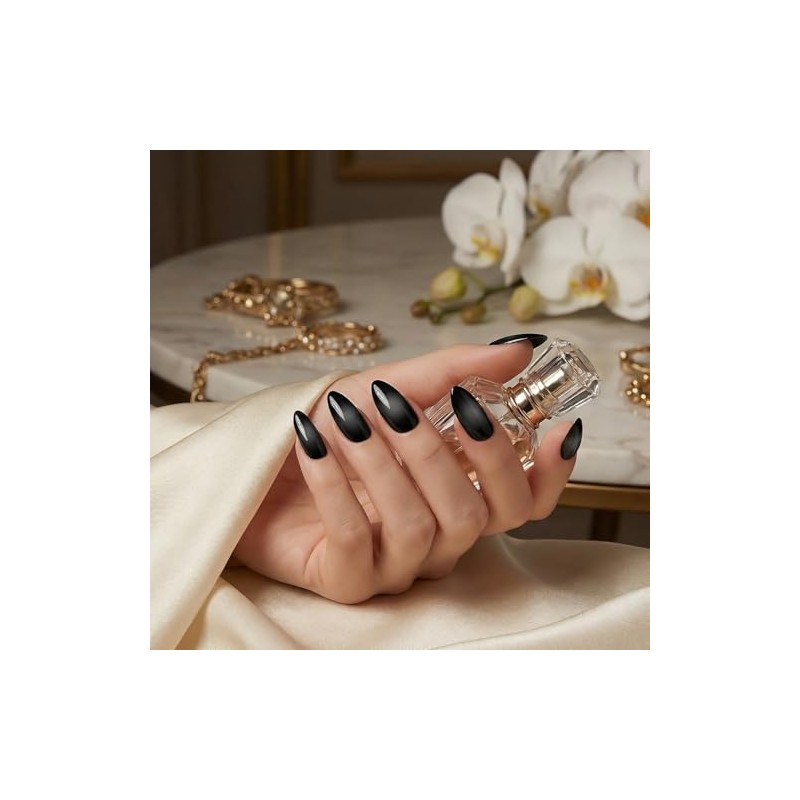 Advanced purple gradient style,Short almond-shaped nails,12 sizes - 24 nail