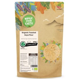 Wholefood Earth Organic Toasted SOYA Flour – 350g | GMO Free | Vegan | High Fibre | High Protein | Certified Organic