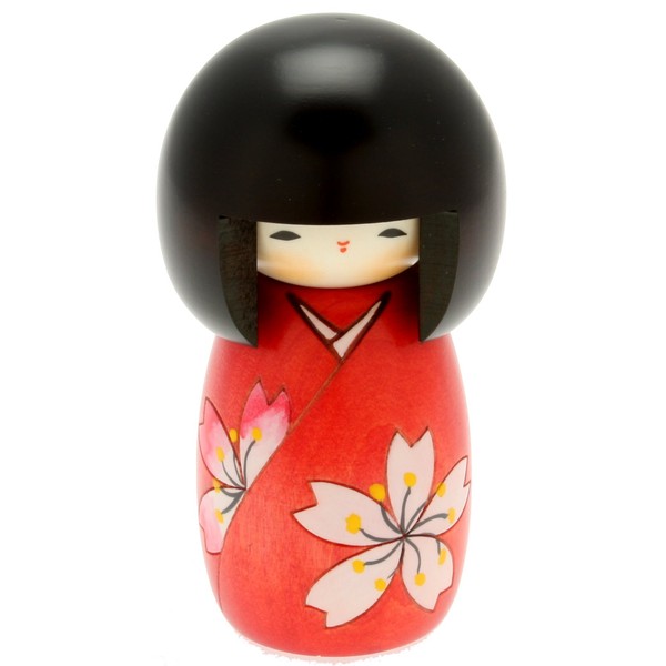 Usaburo Japanese Kokeshi Doll, Asuka's Red Kimono